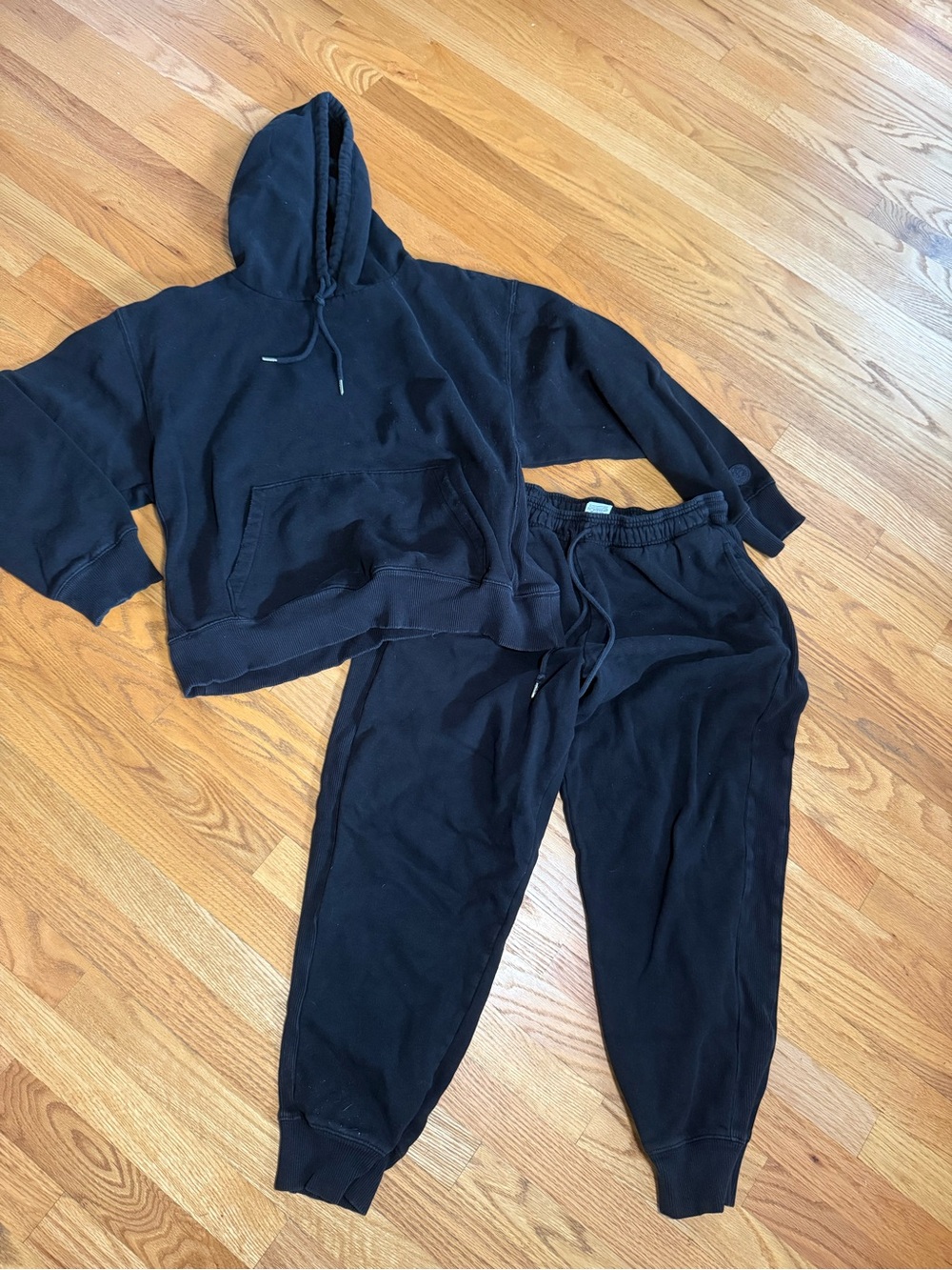 PINK Victoria's Secret Black Hoodie & Jogger Set